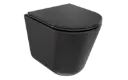 Laax Ergo Matt Black toilet bowl set plus Laax Black soft-close toilet seat