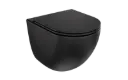 Aspen Ergo Matt Black toilet bowl set plus Aspen Black soft-close seat