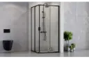 Zarya Black square shower enclosure 80x80x190
