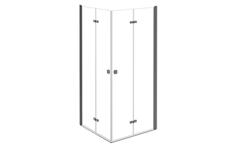 Exo-H Gun Metal Square Shower Enclosure 80x80 