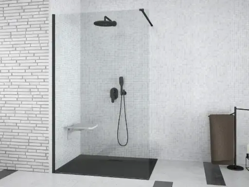 Walk-In Shower Black 100x195