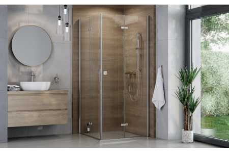 Exo-H Chrome square shower cabin 90x90x195