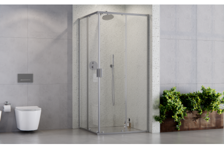 Zarya Chrome Square Shower Cabin 80x80x190