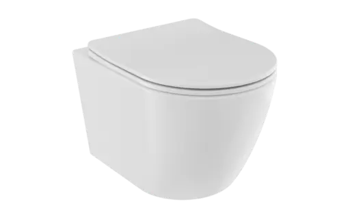 Aspen White toilet bowl and Aspen Slim White soft-close toilet seat set